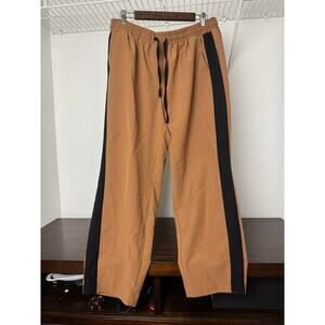 Lane Bryant Straight Leg Pants Camel/Tan with Black Side Stripes — Size 16